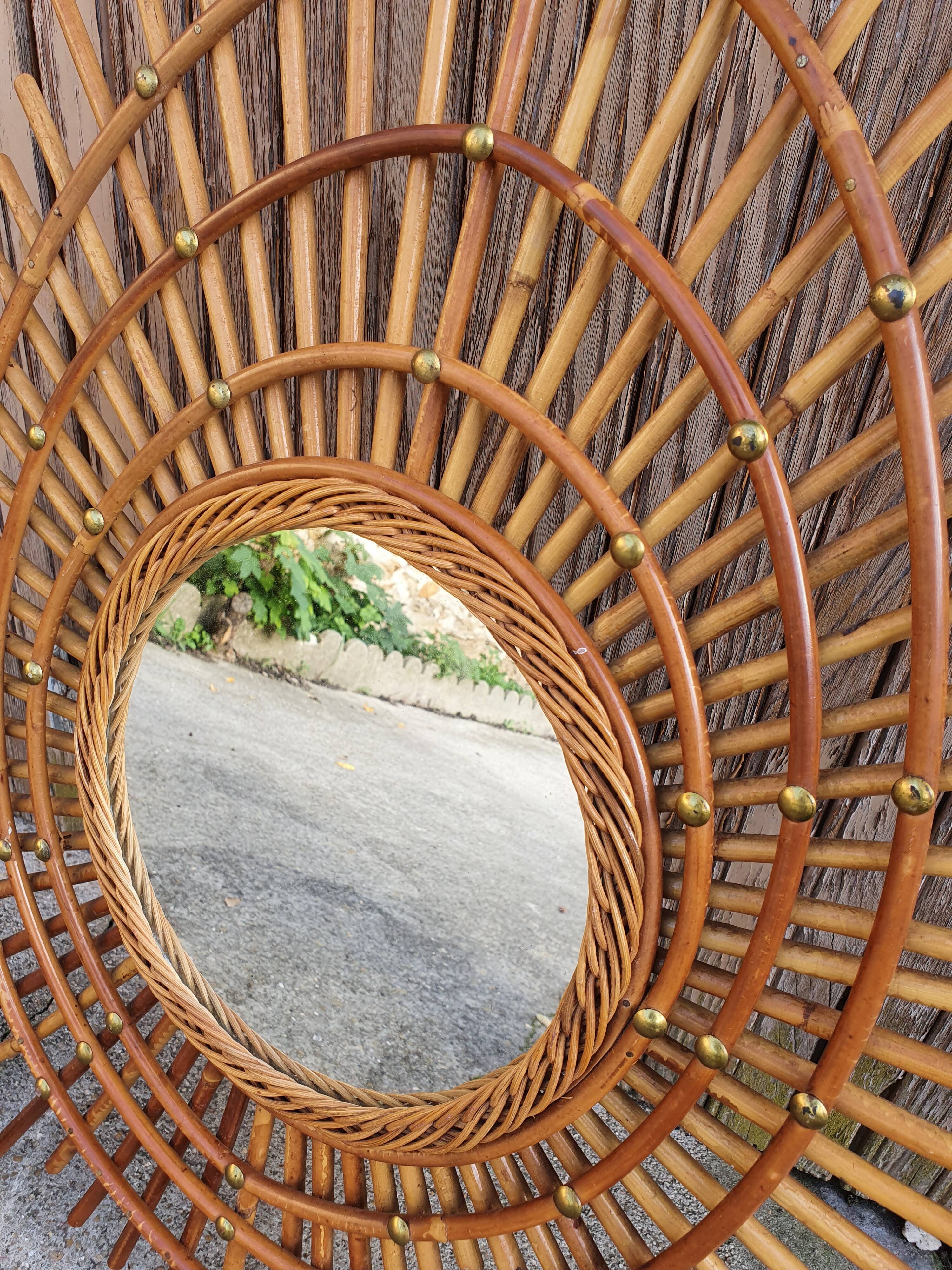 Rattan mirror year 50/60
