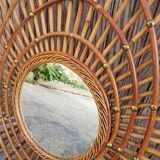 Miroir rotin année 50/60