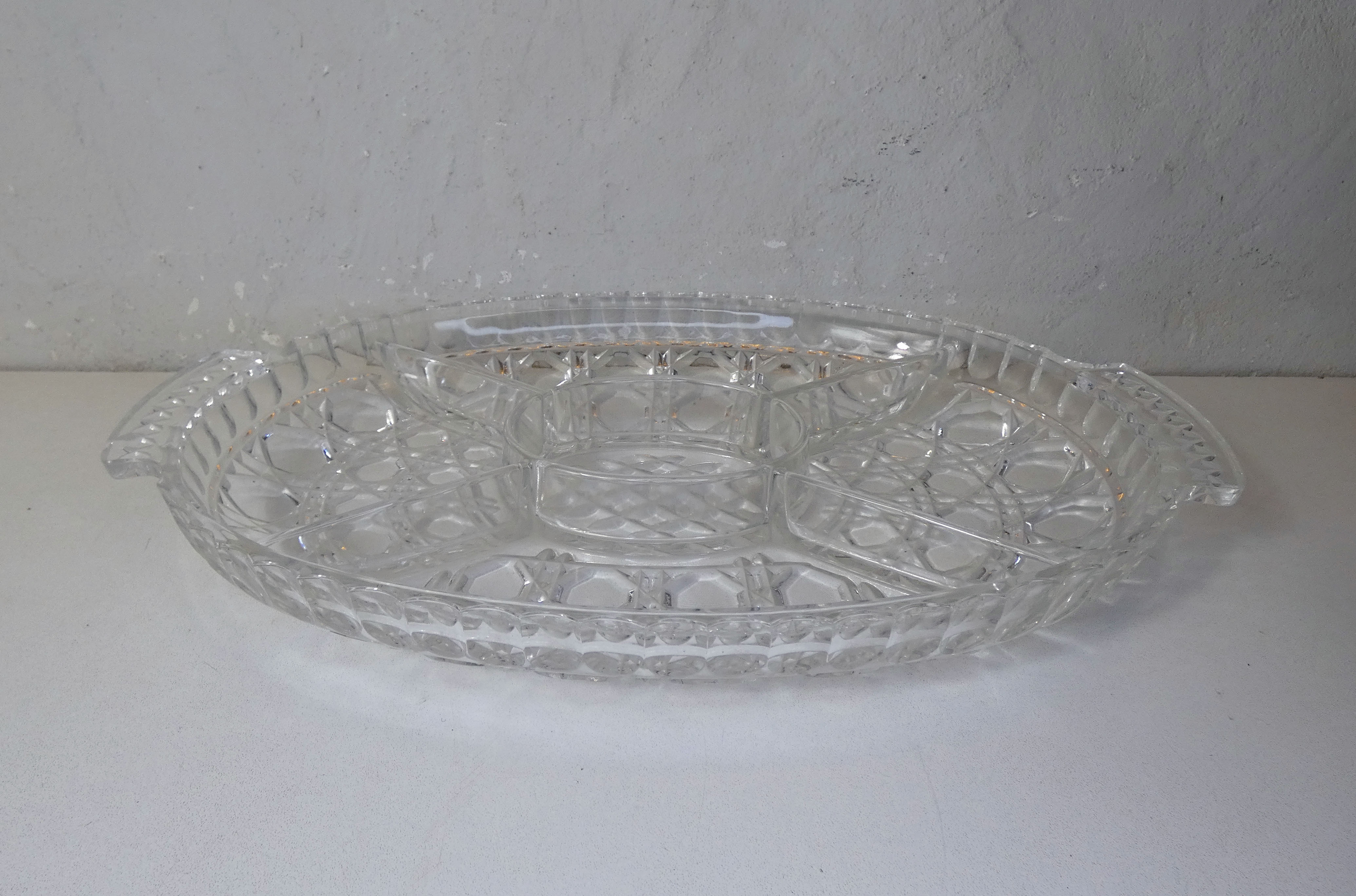 servant dish aperitif in Bavarian crystal 24% vintage cannage pattern