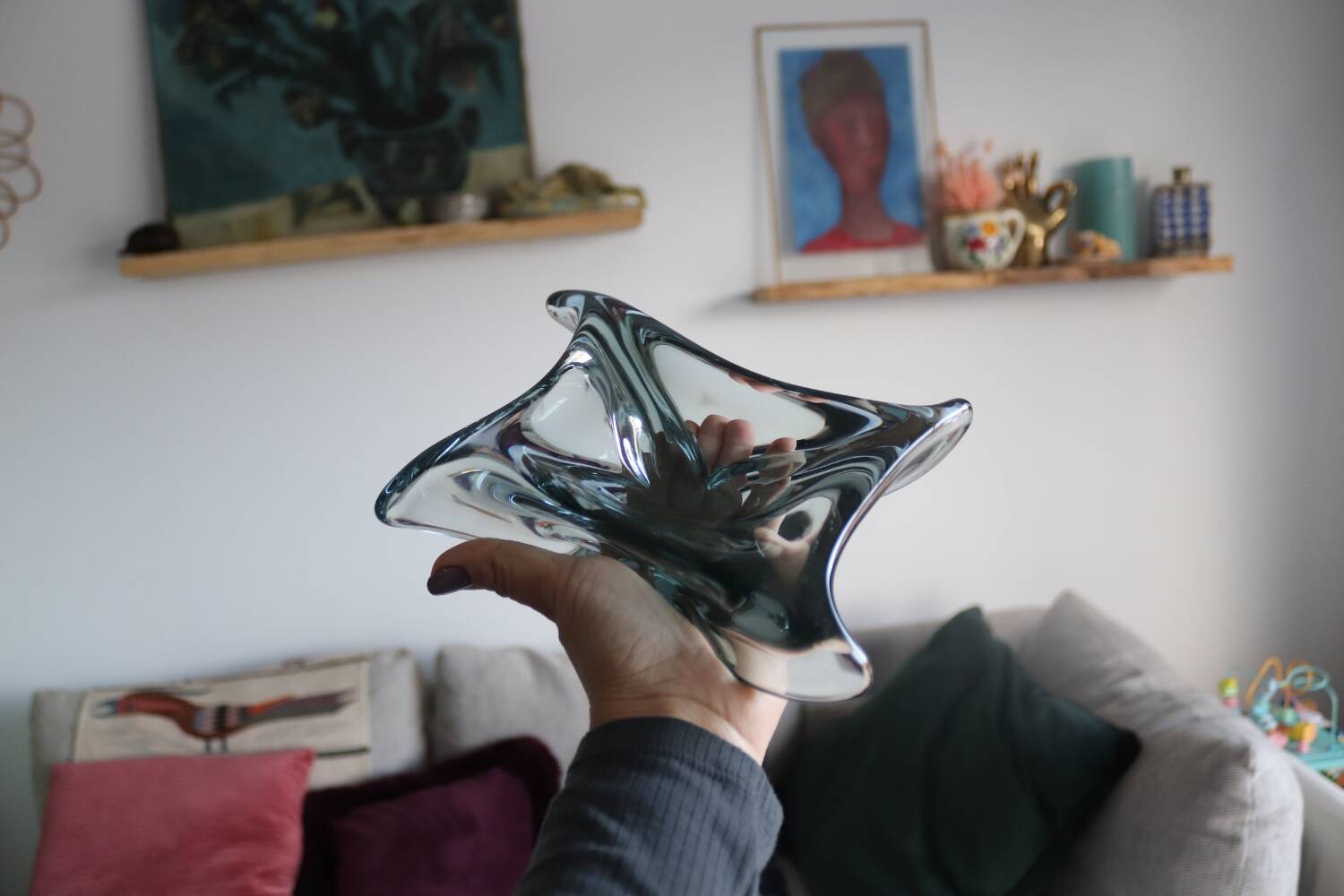 Grey smoked glass empty pocket