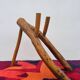 Brutalist style wooden magazine rack from the 1960s