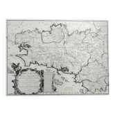 Old aluminium printing plate Brittany map
