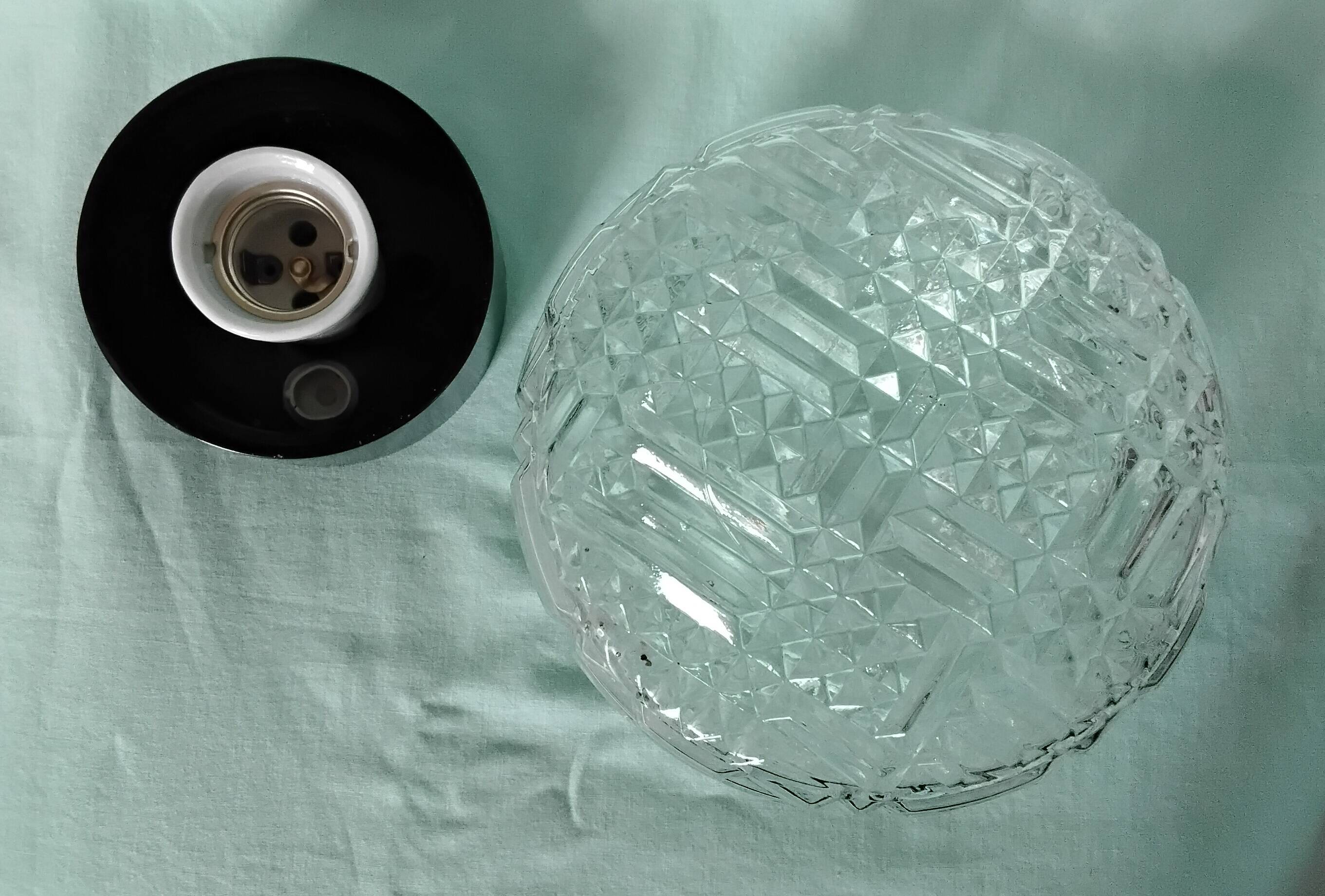 Round glass ceiling light