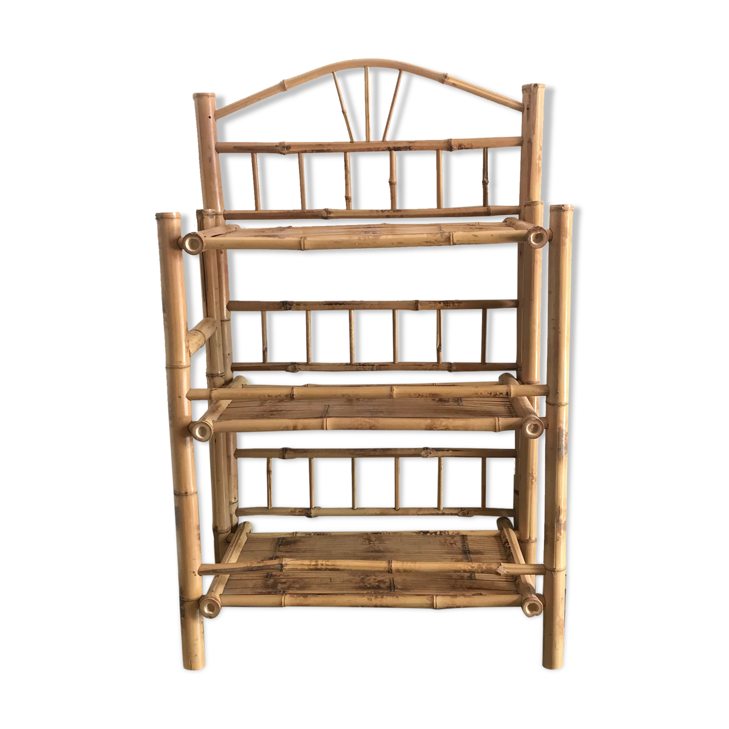 Folding bamboo shelf