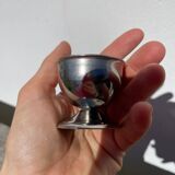6 vintage metal egg cups 1970