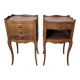 Pair of Louis XV style oak bedside tables