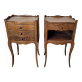 Pair of Louis XV style oak bedside tables