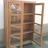 Old wooden glass cabinet