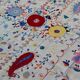 White suzani kilim rug with hand embroidered multi-colored patterns