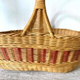 Two-tone woven wicker basket