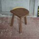 Vintage stool, wooden stool, half-moon tripod stool, occasional chair