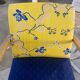 Fauteuil bridge tissu Charles Burger jaune et bleu