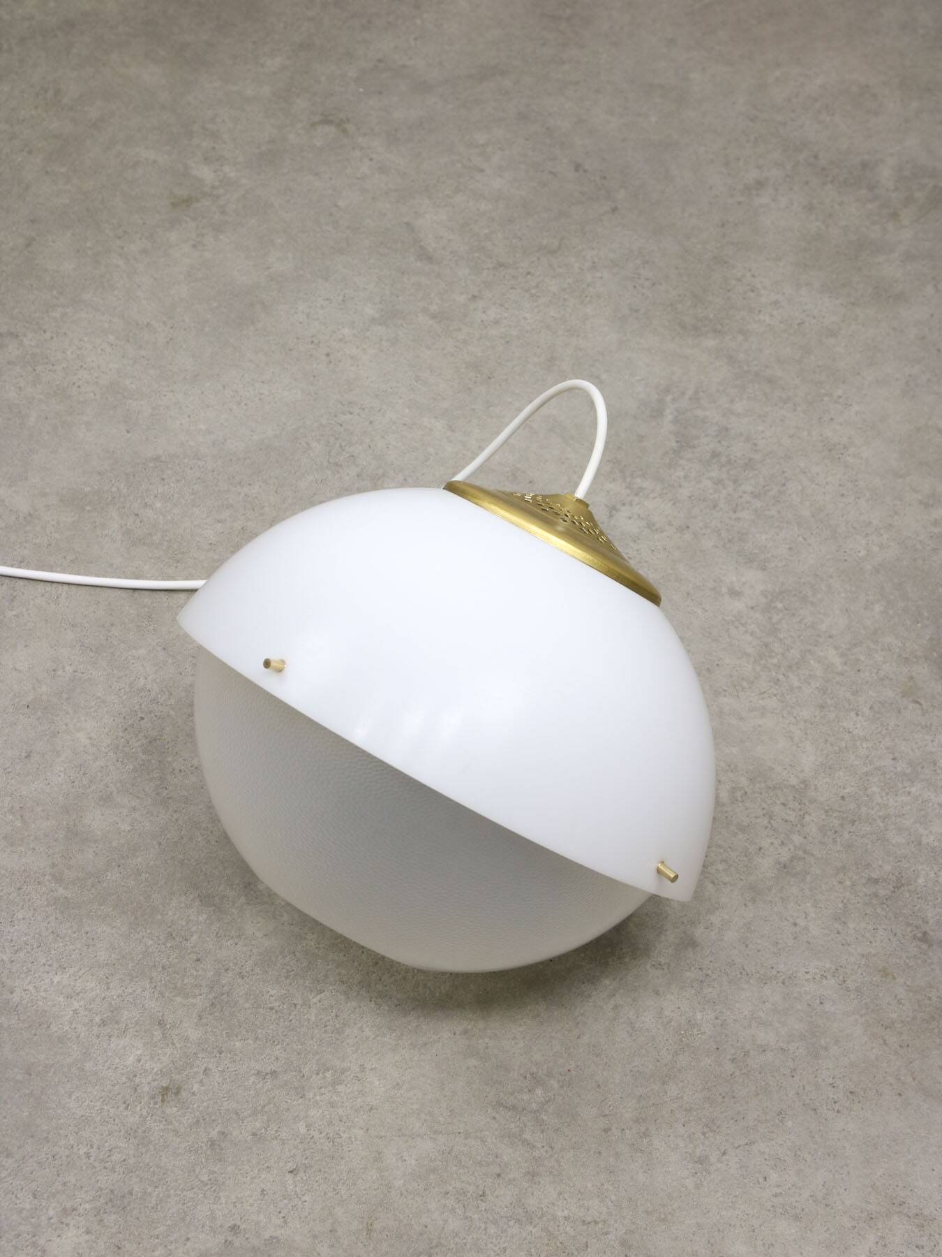 Italian Space Age Pendant in Brass and Plexiglass, 1970s