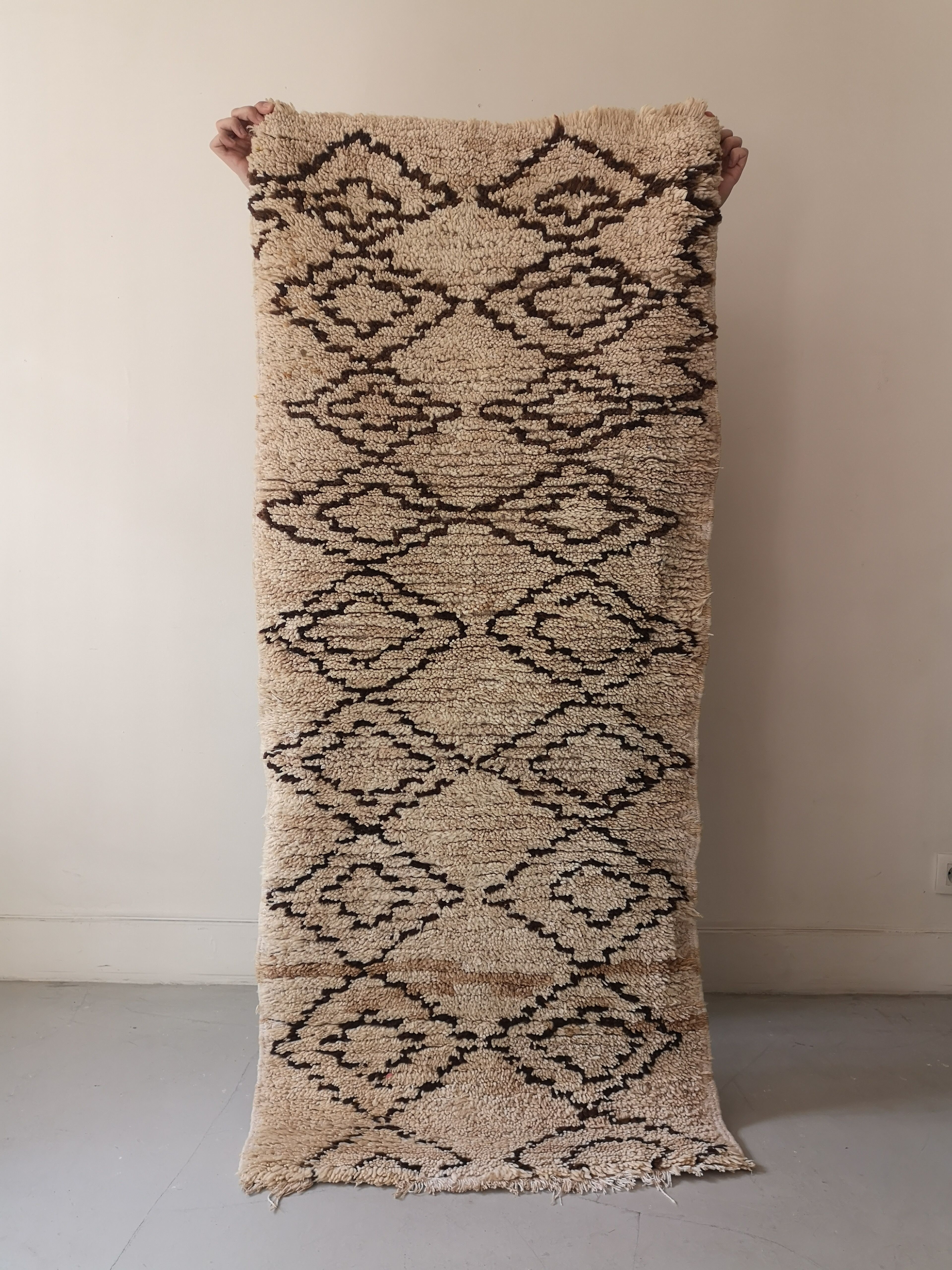 Moroccan berber carpet woven hand, beniouarain 72x166cm