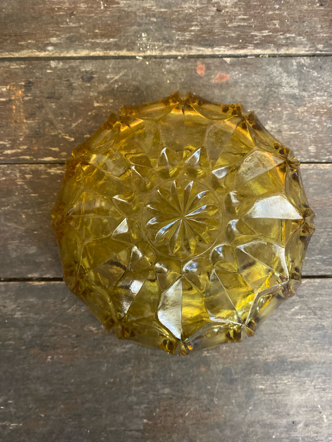 Salad bowl + 6 vintage amber orange moulded glass bowls from the 1970s.