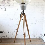 Industrial floor lamp on tripod
