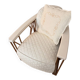 ENNIO armchair in quilted white leather with a copper stainless steel frame.