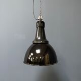 Black enamel Bauhaus factory lamp from Industria Rotterdam