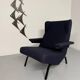 Archi Ligne Roset armchair, Pierre Paulin design, CM 195 HD, vintage blue