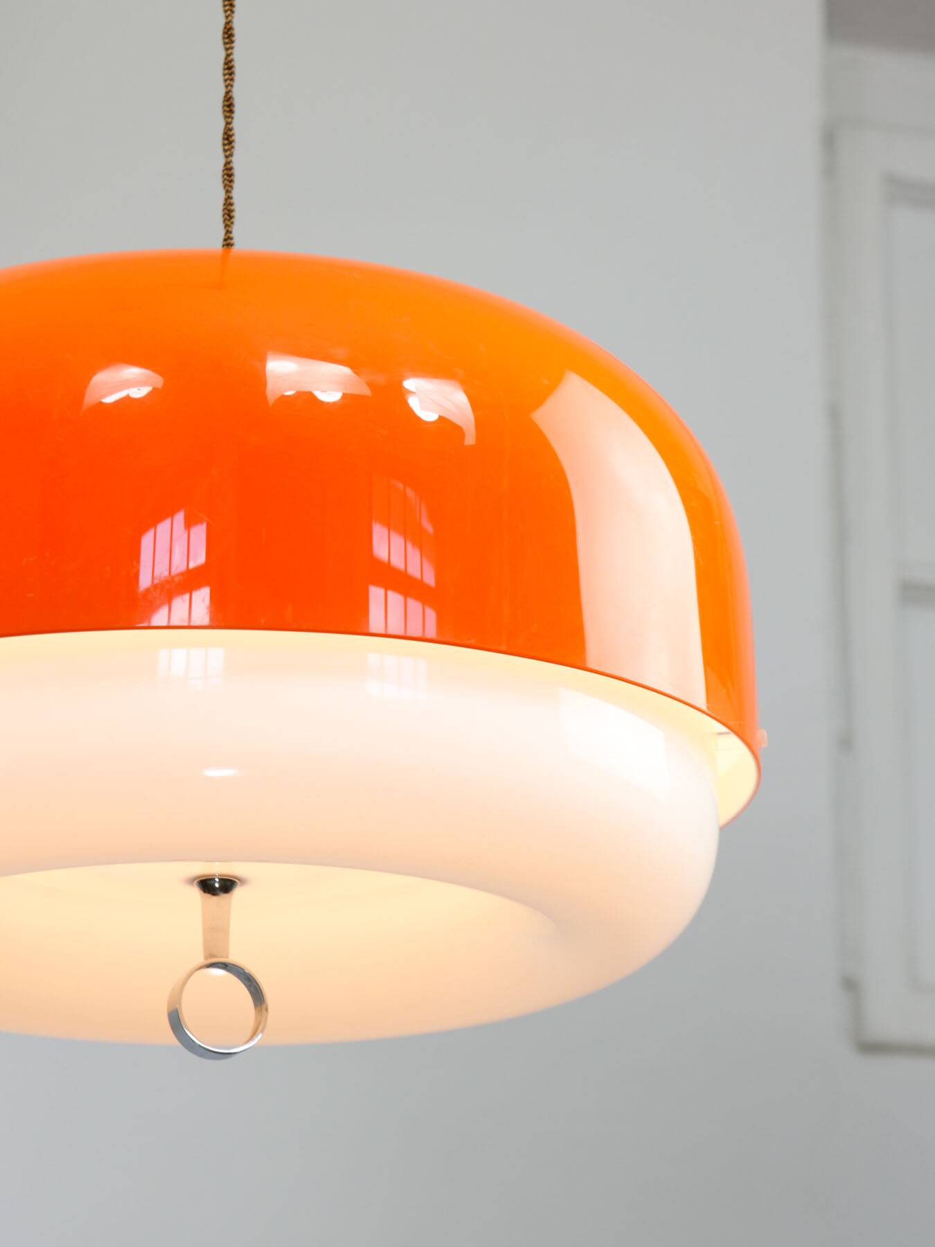 Rare XXL Orange Medusa Pendant Lamp from Guzzini, 1970s