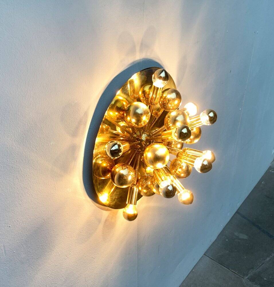 Atomic Brass Ceiling Light in Modern German Mid-Century by Dorothee Becker for Cosack, 1970s