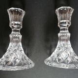 Pair of crystal candle holders