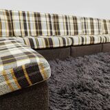 Canapé lounge modulaire vintage à motif à carreaux