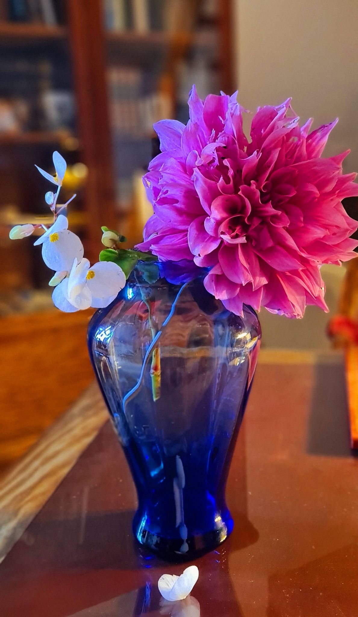 Large blue vase