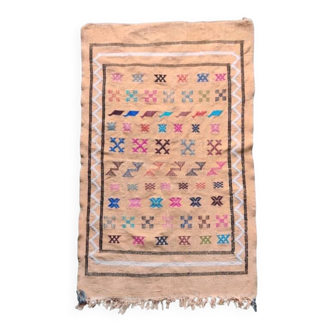 Bohemian beige Moroccan rug