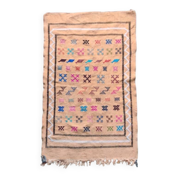 Tapis marocain beige bohème