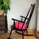 Vintage Scandinavian rocking chair in blackened wood from the 1970s