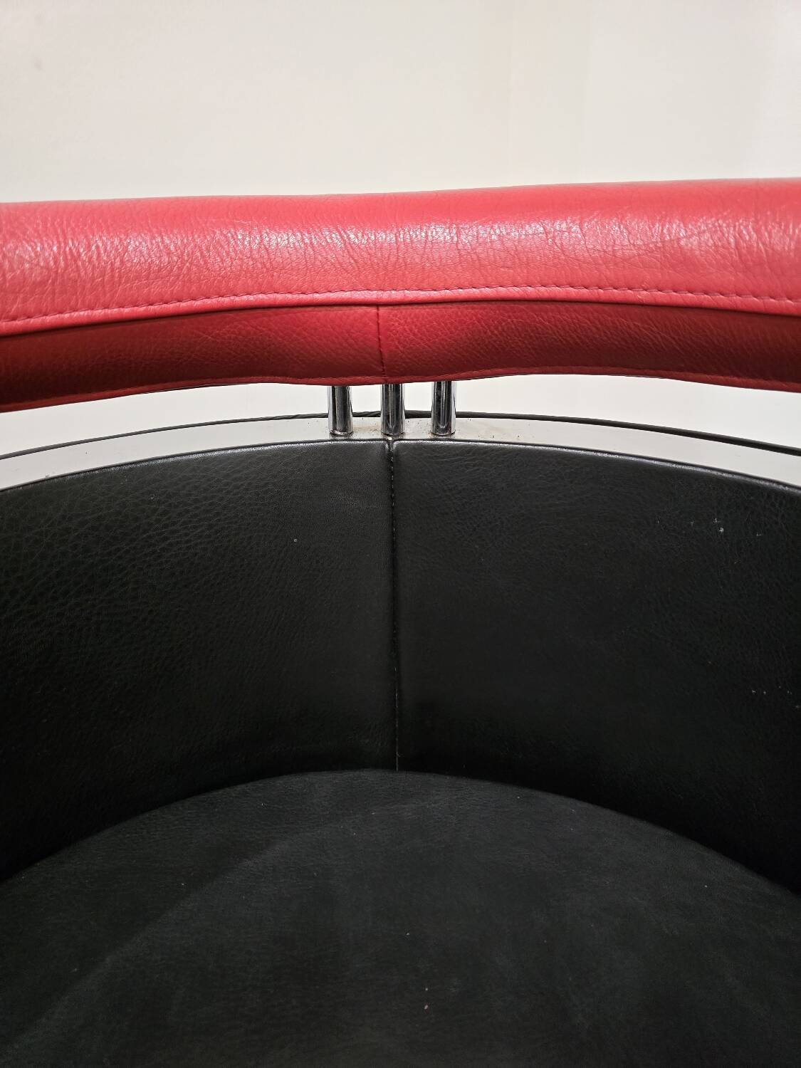 Paire de fauteille design cuir métal chromé 80’s