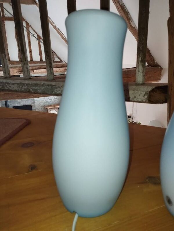 Duo de lampes mylonit – ikea lampes de table vintage en verre soufflé –