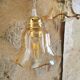 Vintage Portable Lamp Duo, Smoked Glass Tulip Globe