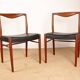 2 Danish chairs in teak and skai by Lyngfeldt Larsen 1960.