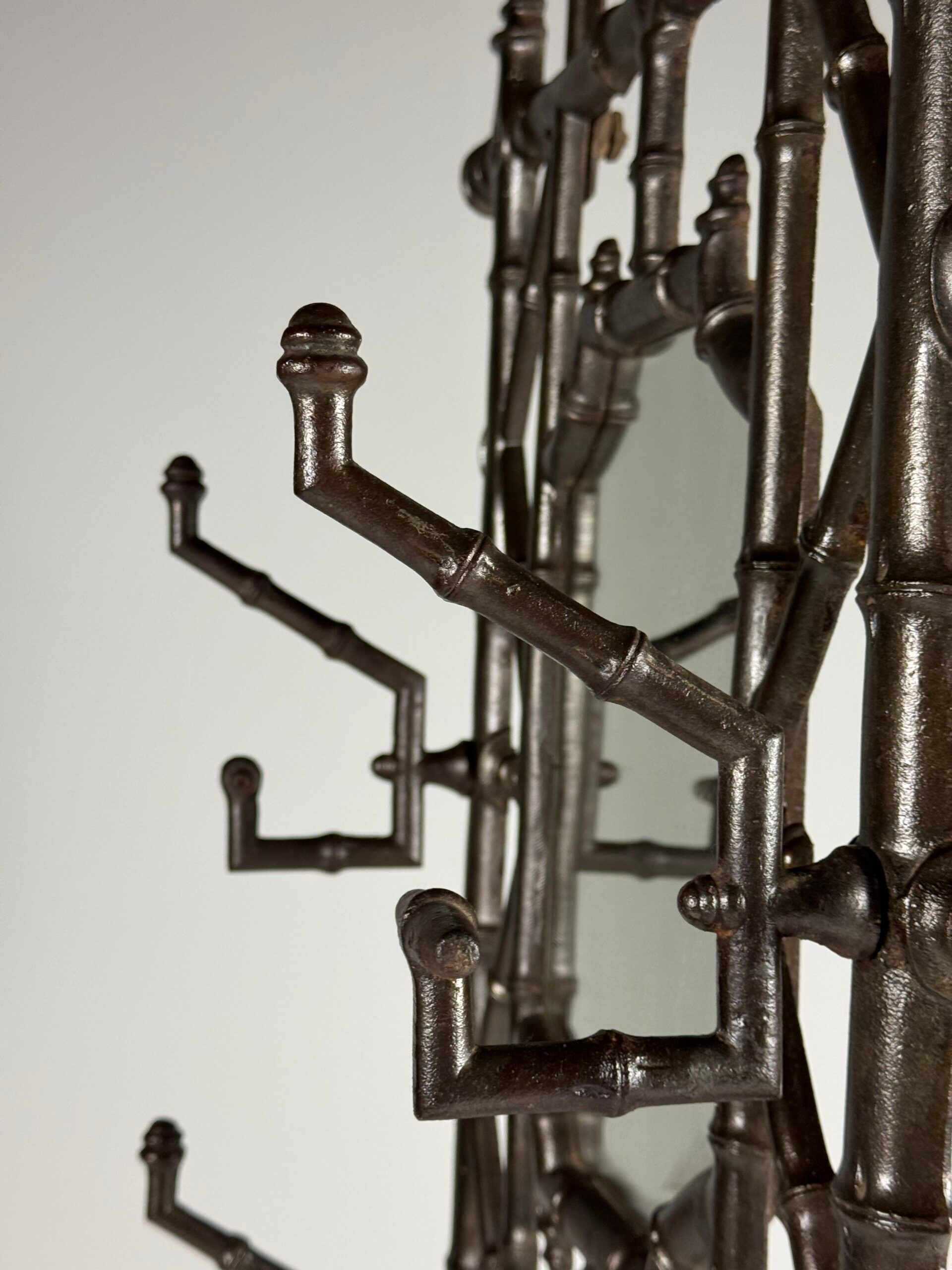 Faux bamboo coat rack cast iron ca. 1890
