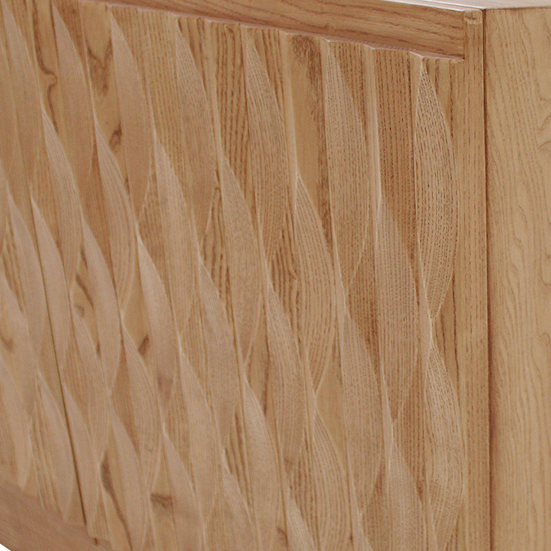 Italian Oak Wood Sideboard with Hand Carved Patterns in the Doors, Italy