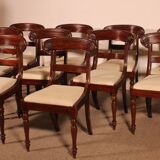 Set of 10 Restoration Period Mahogany Chairs