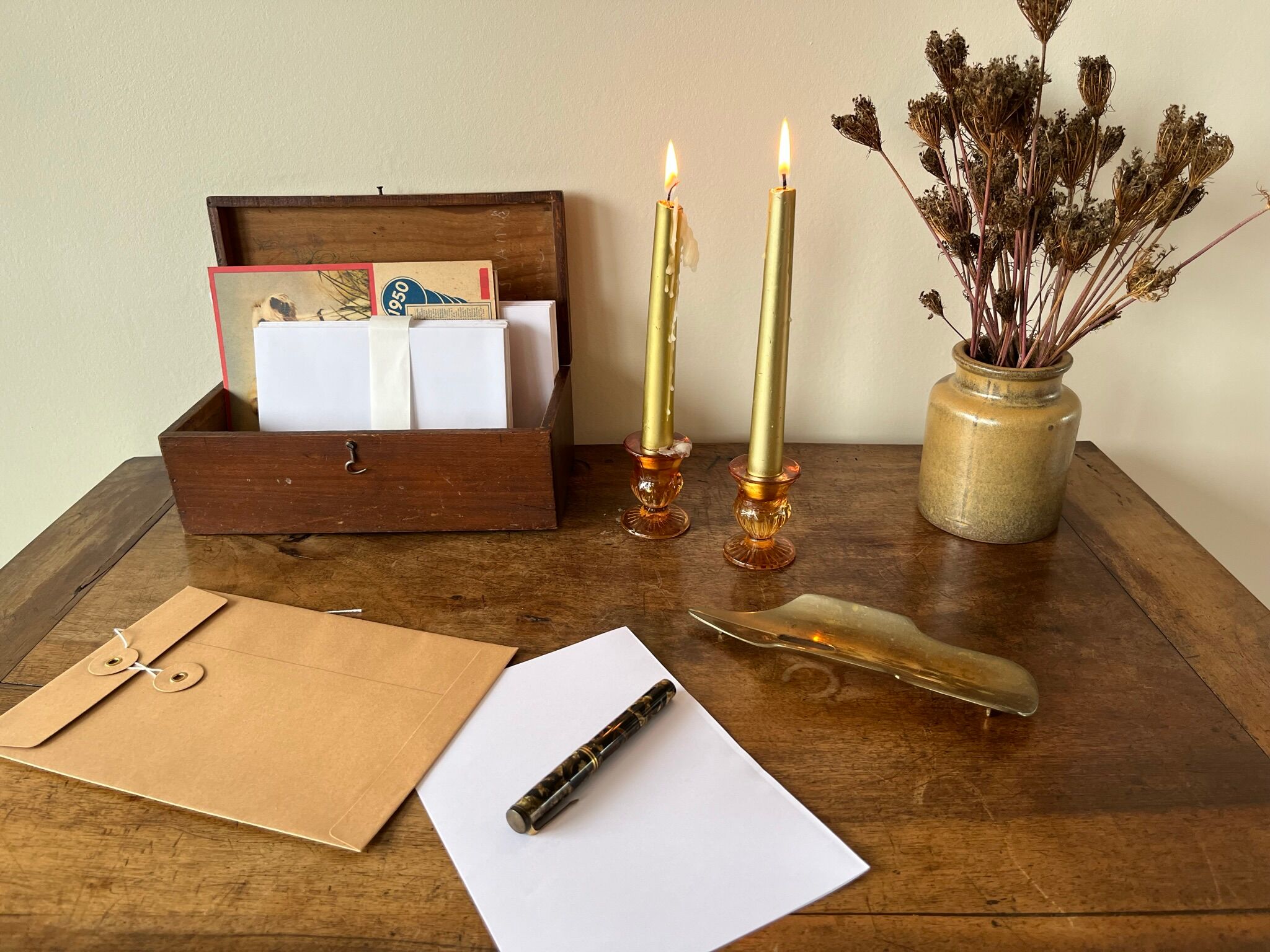 Brass pen tray