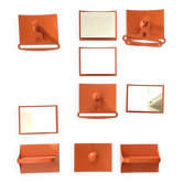 Garde-robe murale modulaire orange, années 1970