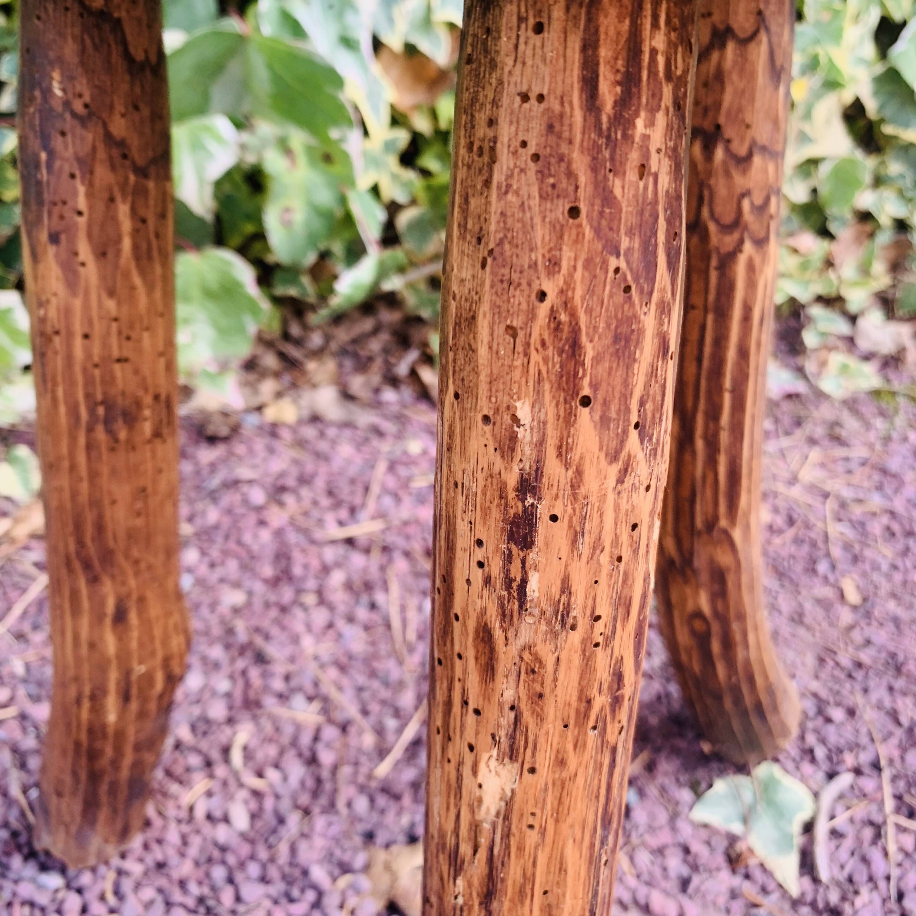 Tabouret tripode en bois massif