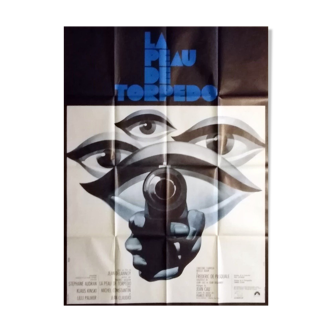 Affiche cinéma originale 1969 la peau de torpedo 120x160 cm oeil