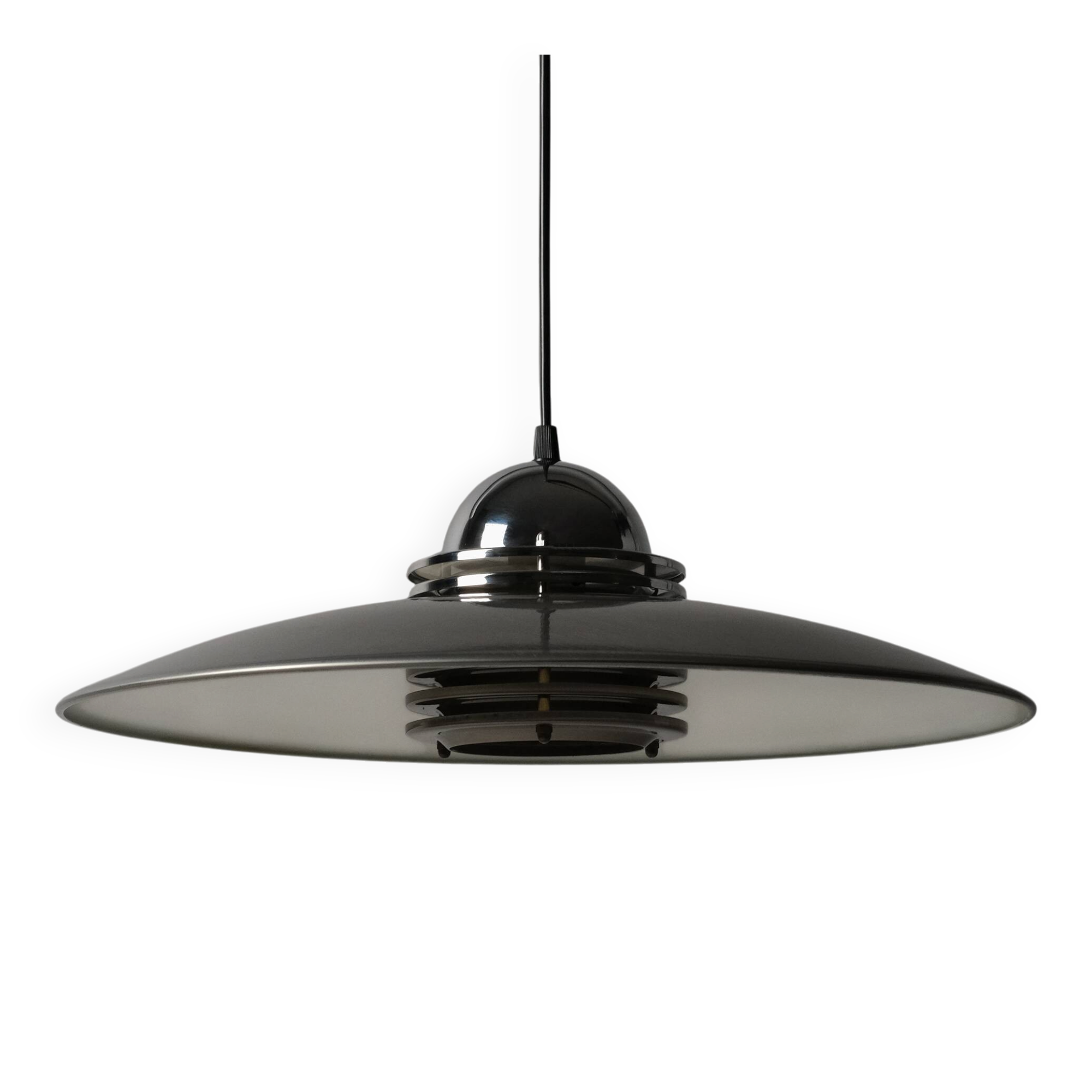 Belid T1390 Pendant Lamp by Jan Eskil Eskilsson, UFO Saucer, 1980s Swedish Modern Lighting.