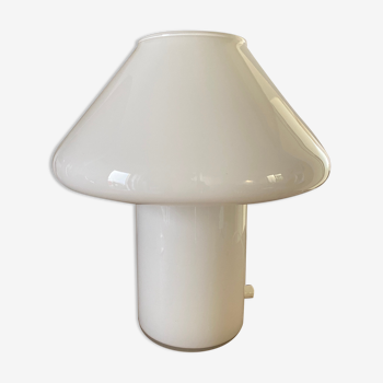 Lampe champignon en verre opalin années 80 puissance 100 watts maxi