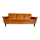 Mid-century vintage Danish 3-person sofa in cognac leather by Nili Stoppmøbler