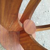 Pedestal table art deco round wood coffee table