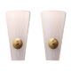 Paire d'appliques blanches et dorées, décor soleil, années 50