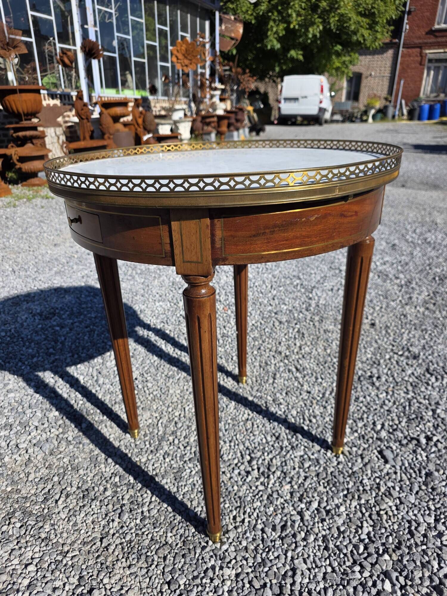 Louis XVI style bouillotte table in mahogany