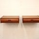 Set of vintage floating nightstands in teak with drawers *** Denmark 1970