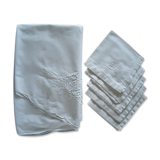 Old embroidered and crocheted tablecloth